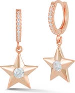 SPHERA MILANO Star Huggie Drop Earrings