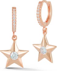 SPHERA MILANO Star Huggie Drop Earrings