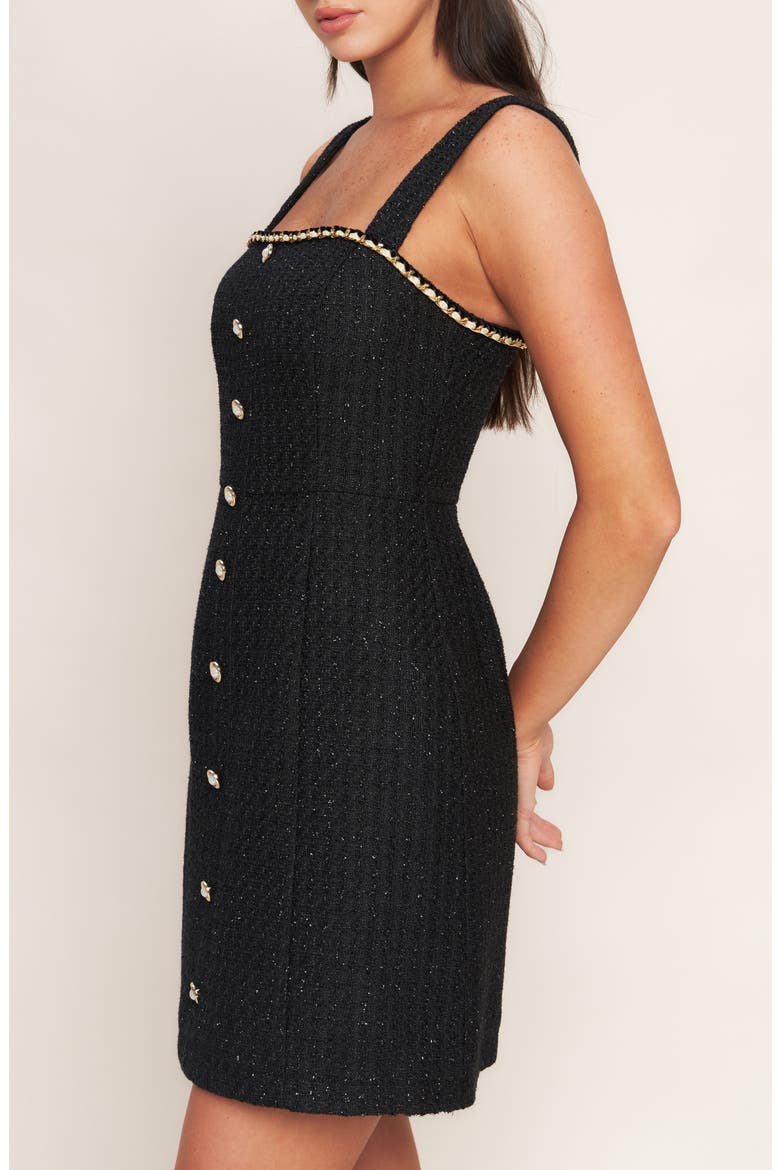 Tweed Minidress, Alternate, color, BLACK