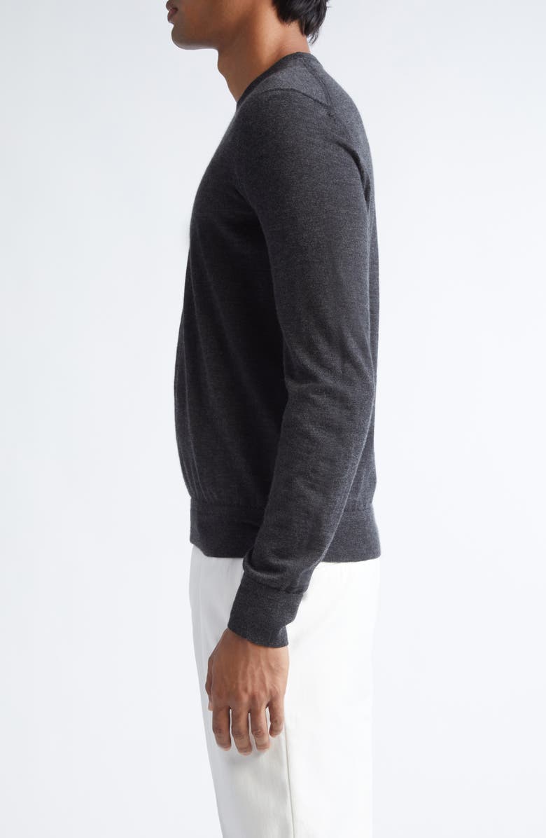 TOM FORD Fine Gauge Cashmere & Silk Crewneck Sweater, Alternate, color, Ig680 Light Charcoal