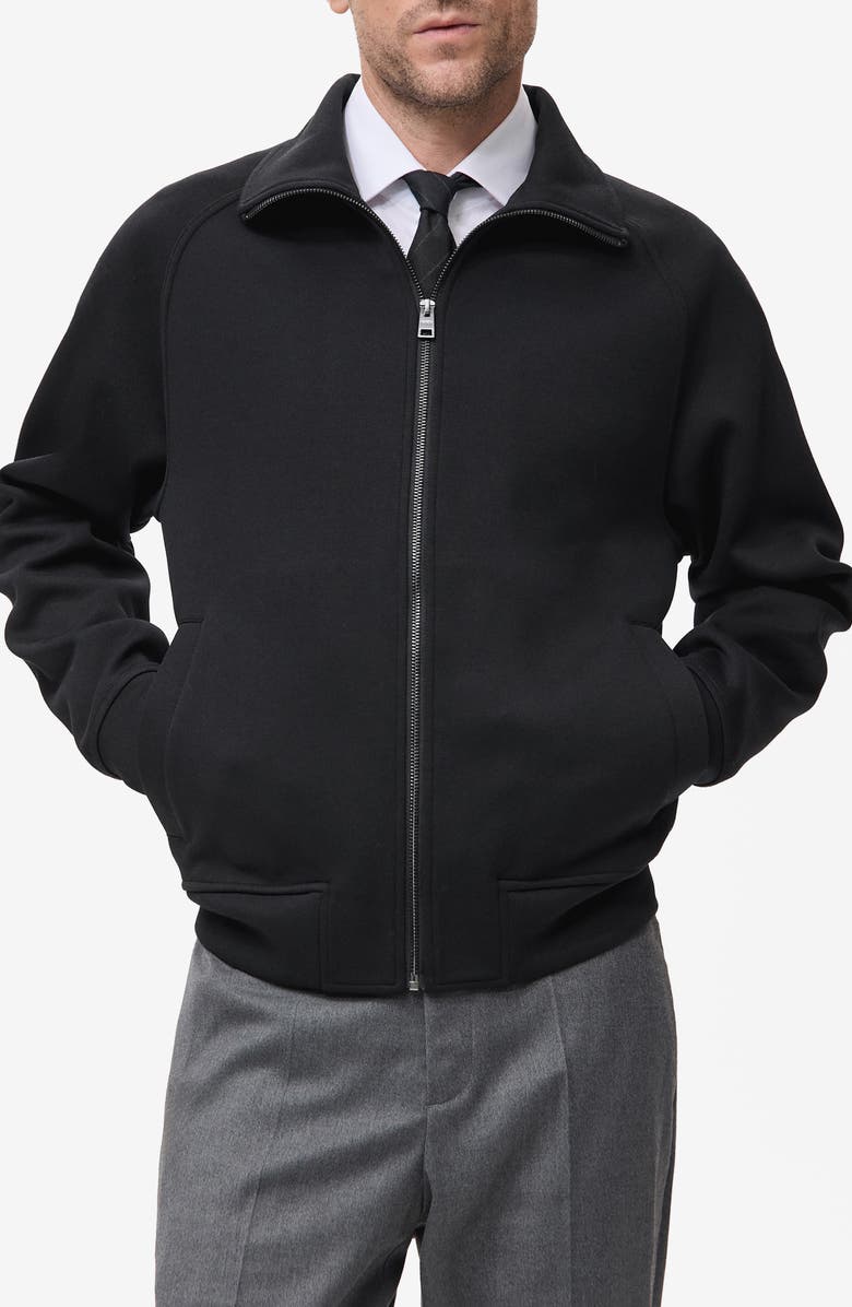 MANGO Knit Zip Jacket, Main, color, Black
