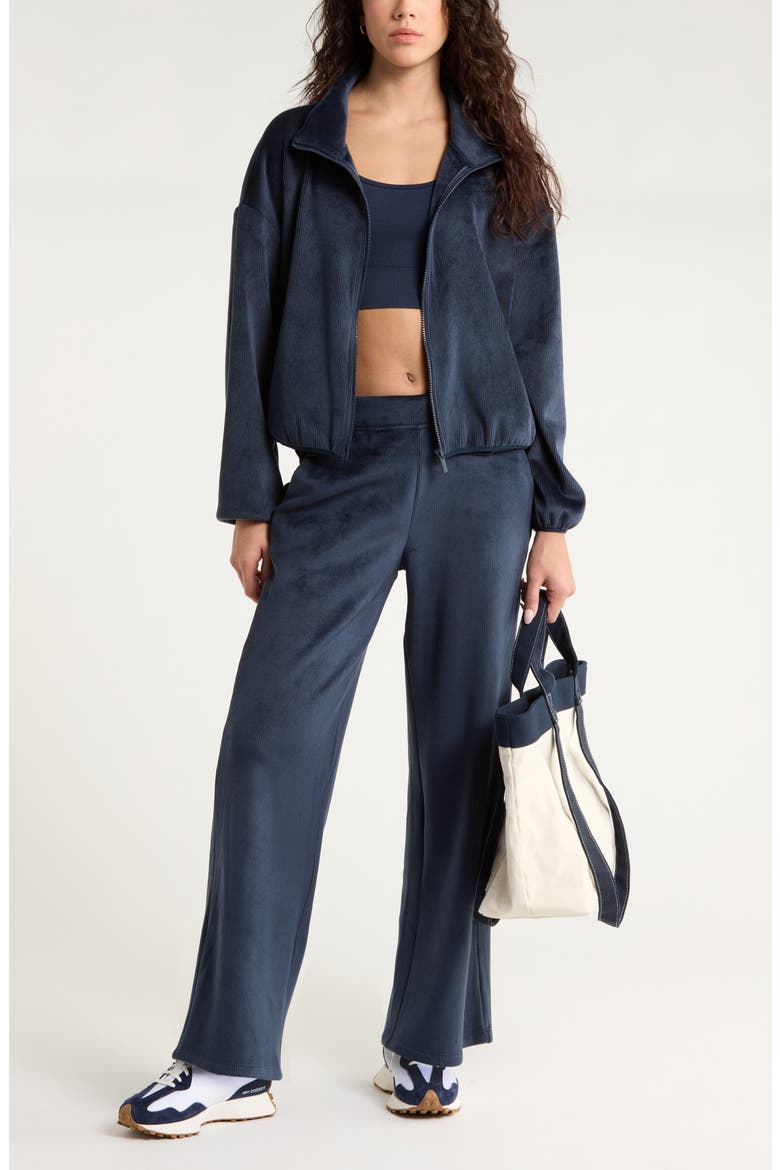 Plush Rib Jacket, Alternate, color, NAVY SAPPHIRE