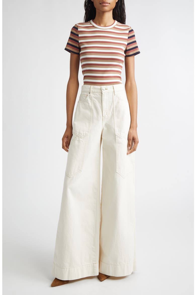 Pruitt Stripe Rib T-Shirt, Alternate, color, RED OAK DOVE
