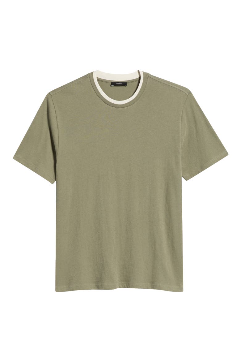 Loose Knit Double Collar Crewneck T-Shirt, Alternate, color, SAGE/ BLANCO