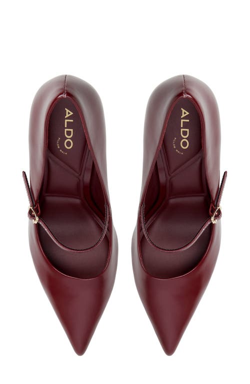 Aldo Eledeladar Pointed Toe Mary Jane Pump In Burgundy