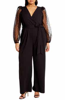Asher Swiss Dot Sleeve Jumpsuit