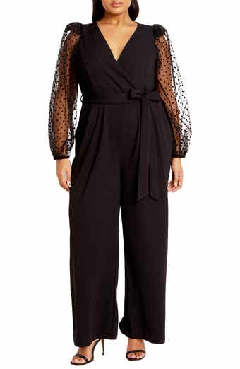 Asher Swiss Dot Sleeve Jumpsuit
