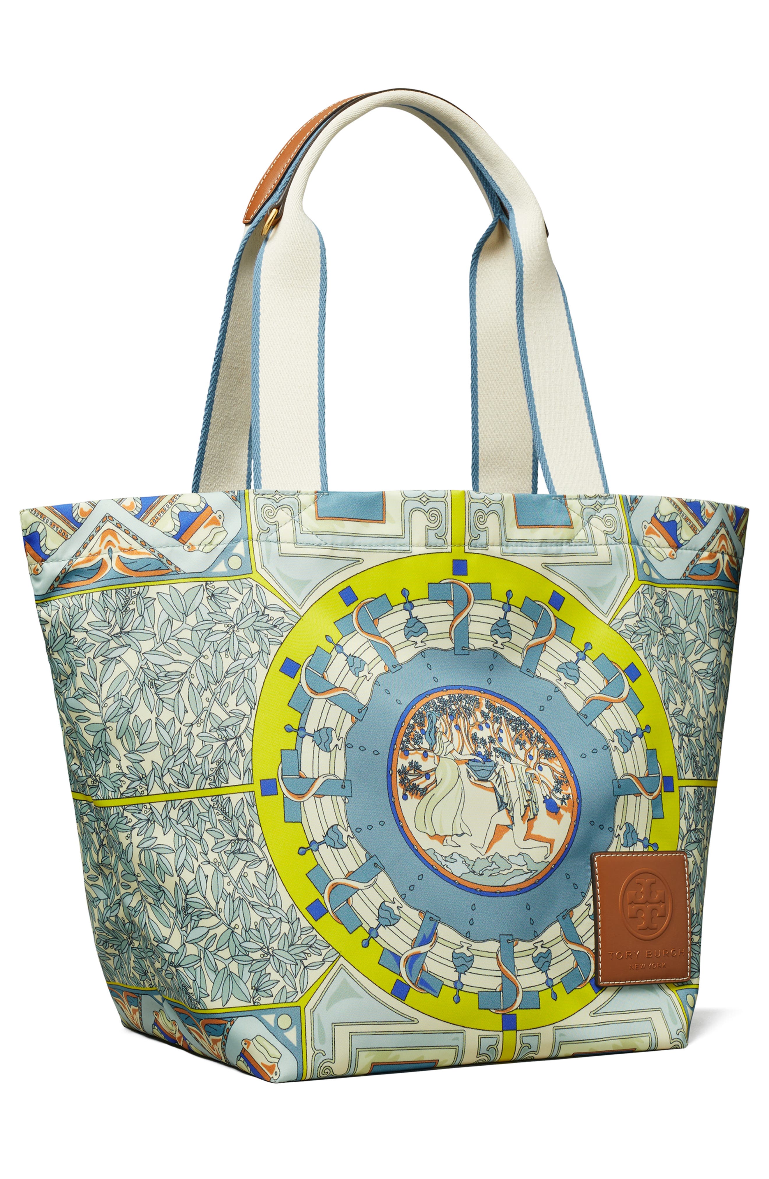 Tory Burch Ella Print Recycled Nylon Market Tote, Alternate, color, 