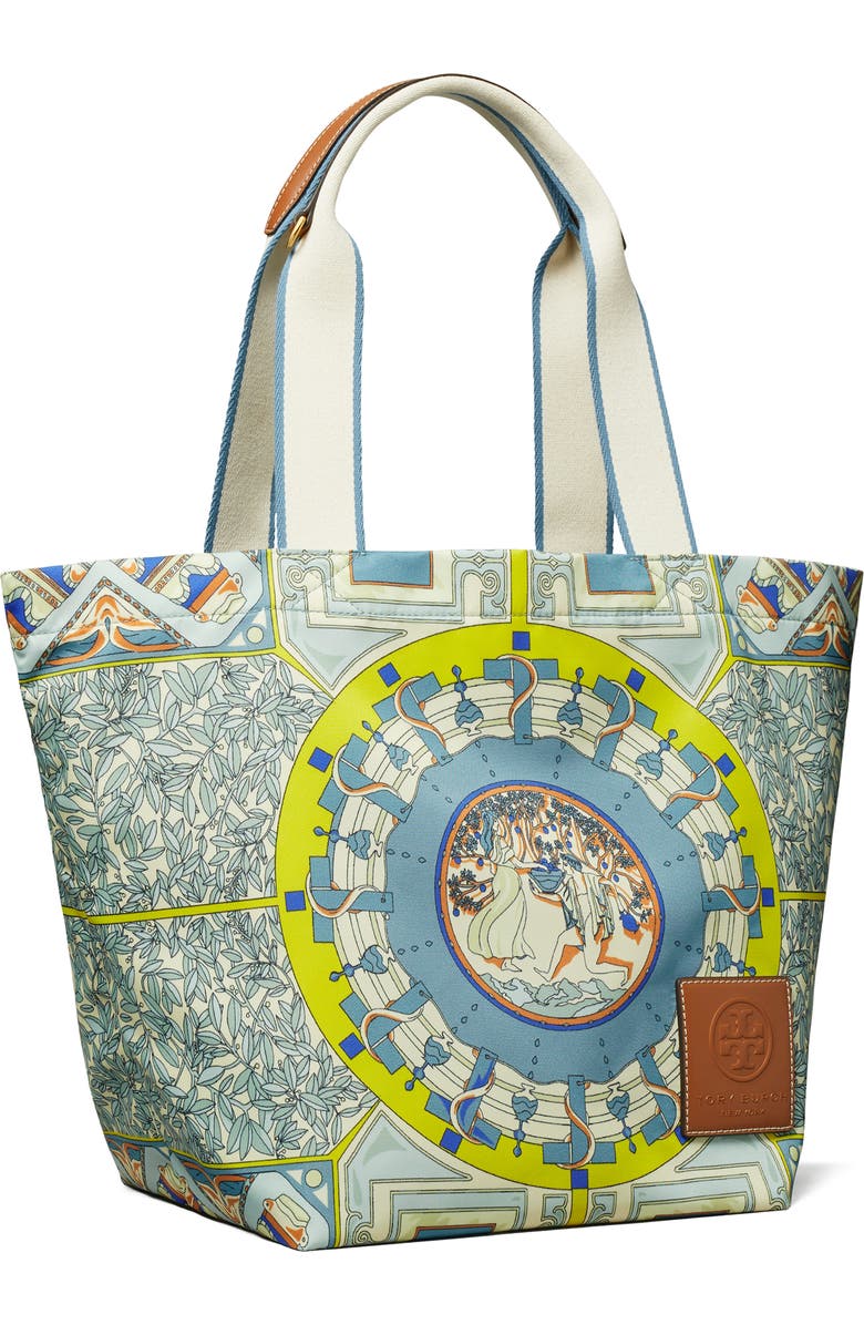 Tory Burch Ella Print Recycled Nylon Market Tote, Alternate, color,