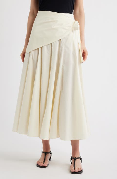 Falda Milos Faux Wrap Cotton Skirt