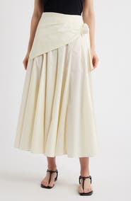 MANGO Falda Milos Faux Wrap Cotton Skirt