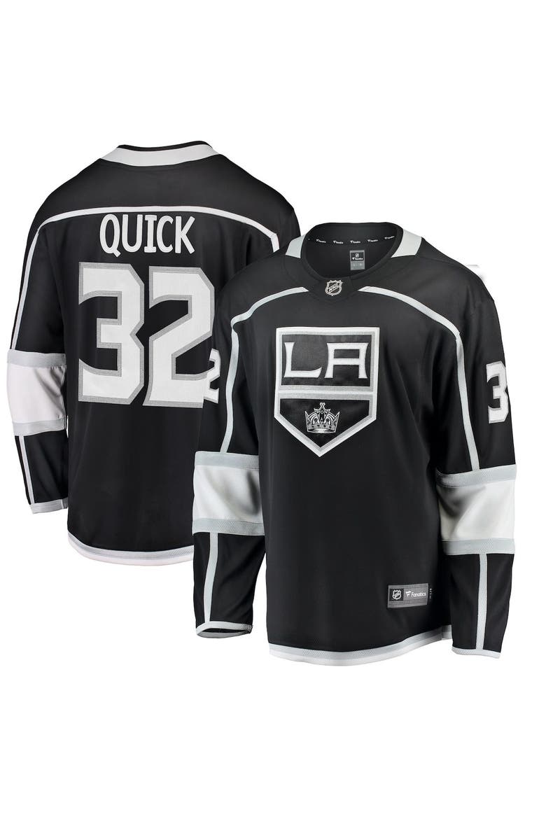 Youth Fanatics Branded Jonathan Quick Black Los Angeles Kings Home Breakaway Player Jersey, Main, color, Black