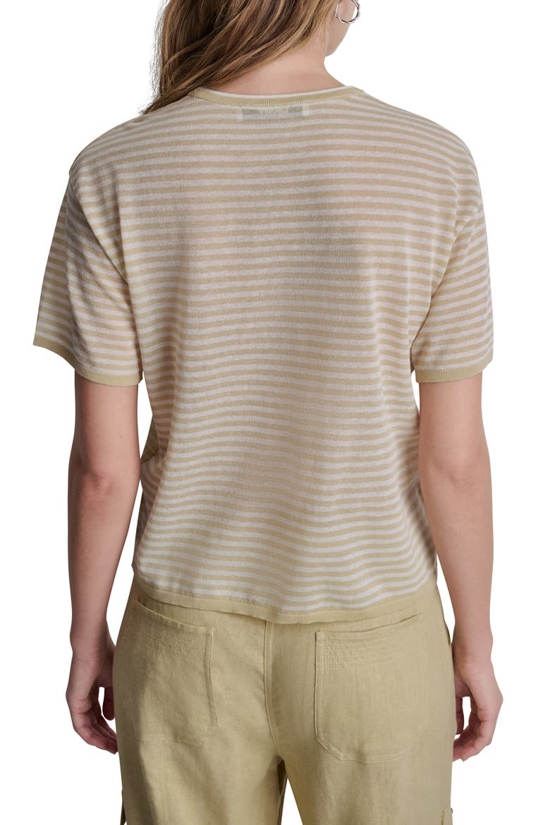 Stripe Short Sleeve Sweater, Alternate, color, MOJAVE/ COCONUT