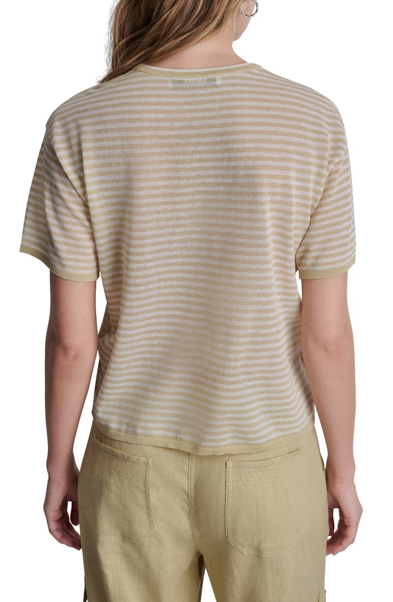 DKNY Stripe Short Sleeve Sweater, Alternate, color,