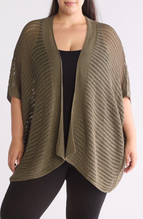 Open Stitch Cardigan (Plus)