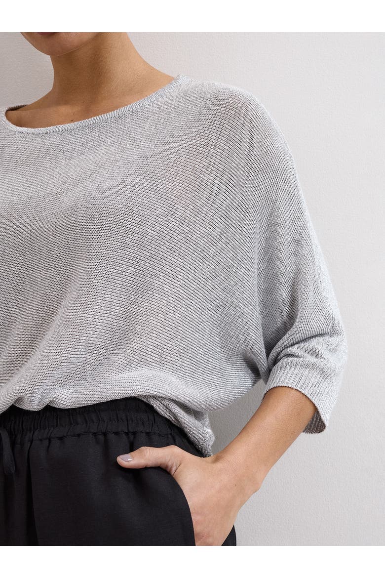Cristine Metallic Knitted Jumper, Alternate, color, Silver