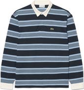 Lacoste Stripe Long Sleeve Rugby Polo
