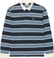 Lacoste Stripe Long Sleeve Rugby Polo