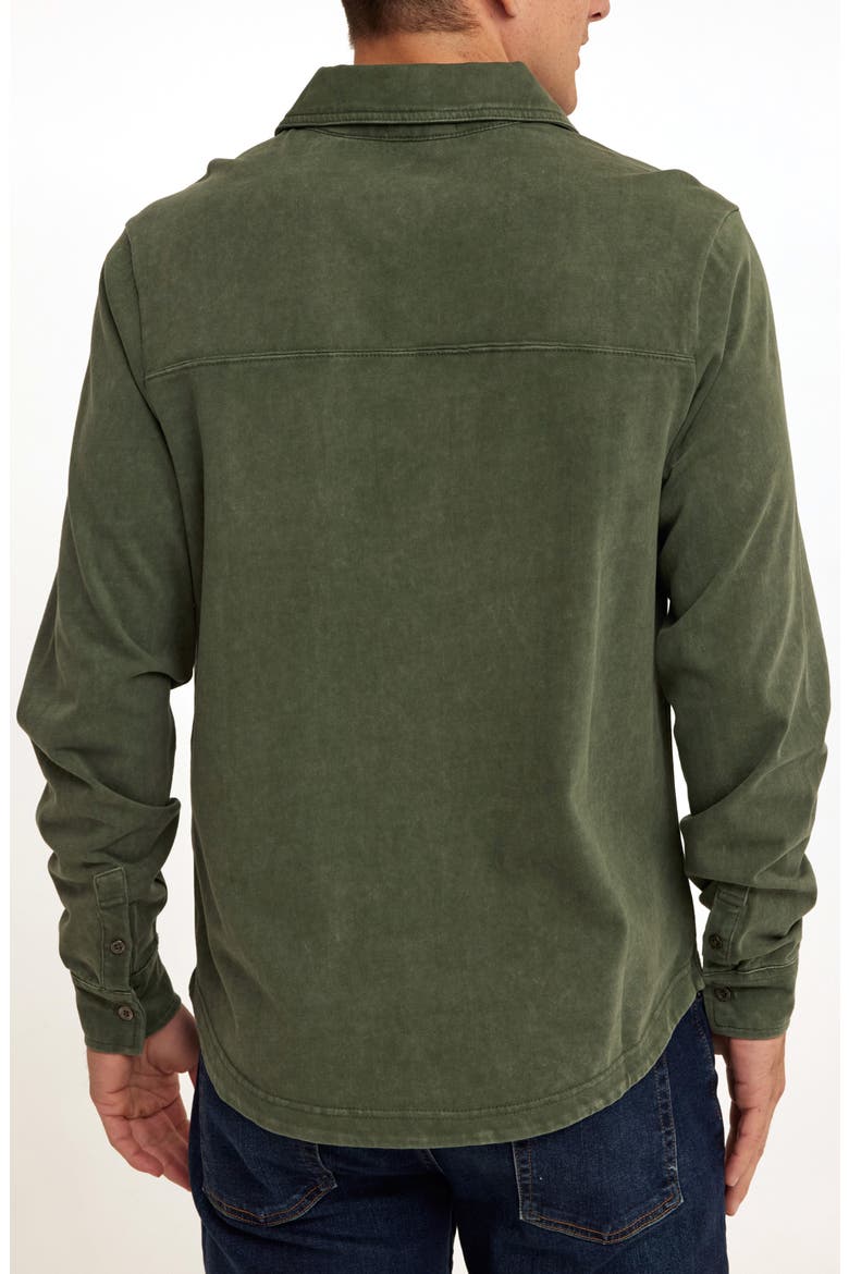 Dorain Mineral Wash Knit Button-Up Shirt, Alternate, color, SEAGRASS