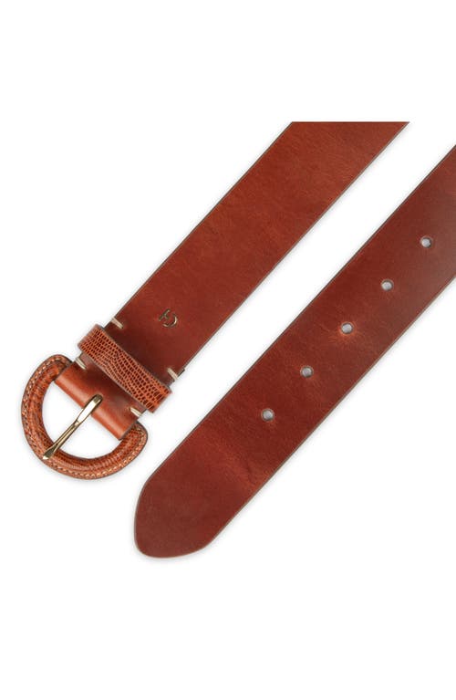 Cole Haan Covered Buckle Suede Belt In Brown