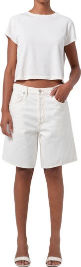 【関税込み】AGOLDE ホワイト Indra デニムショートパンツ AGOLDE Indra Denim Bermuda Shorts | Anthropologie