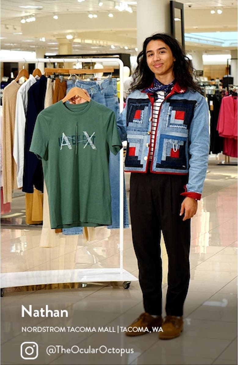 Embroidered A|X Logo Graphic Tee, sales video thumbnail