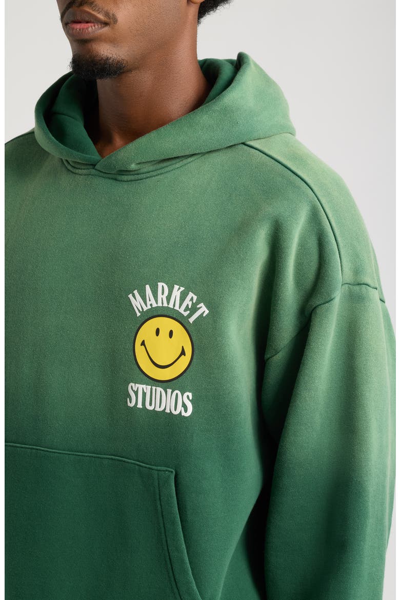 SMILEY® Lock Up Hoodie, Alternate, color, DARK GREEN