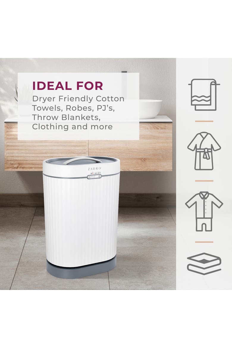 Fluted Towel Warmer with Aromatherapy Oil Diffuser, Alternate, color, White/Gray
