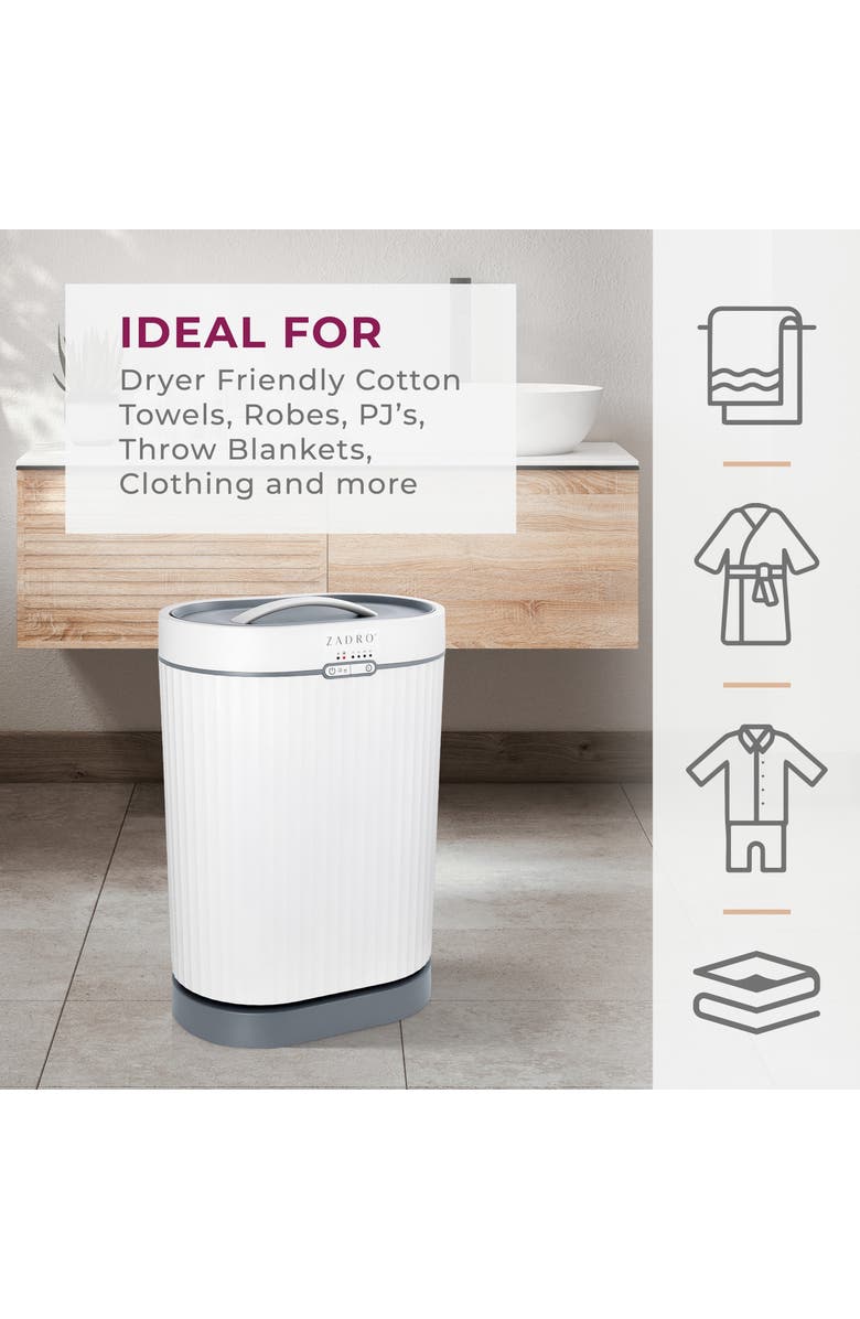 Zadro Fluted Towel Warmer with Aromatherapy Oil Diffuser, Alternate, color, White/Gray