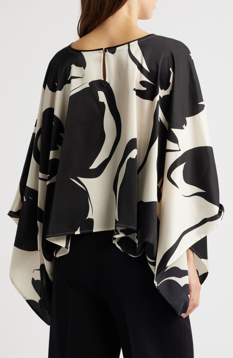 Anne Klein Floral Dolman Sleeve Cape Top, Alternate, color, 