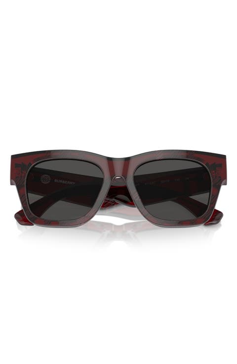 Elevated Check 52mm Square Sunglasses