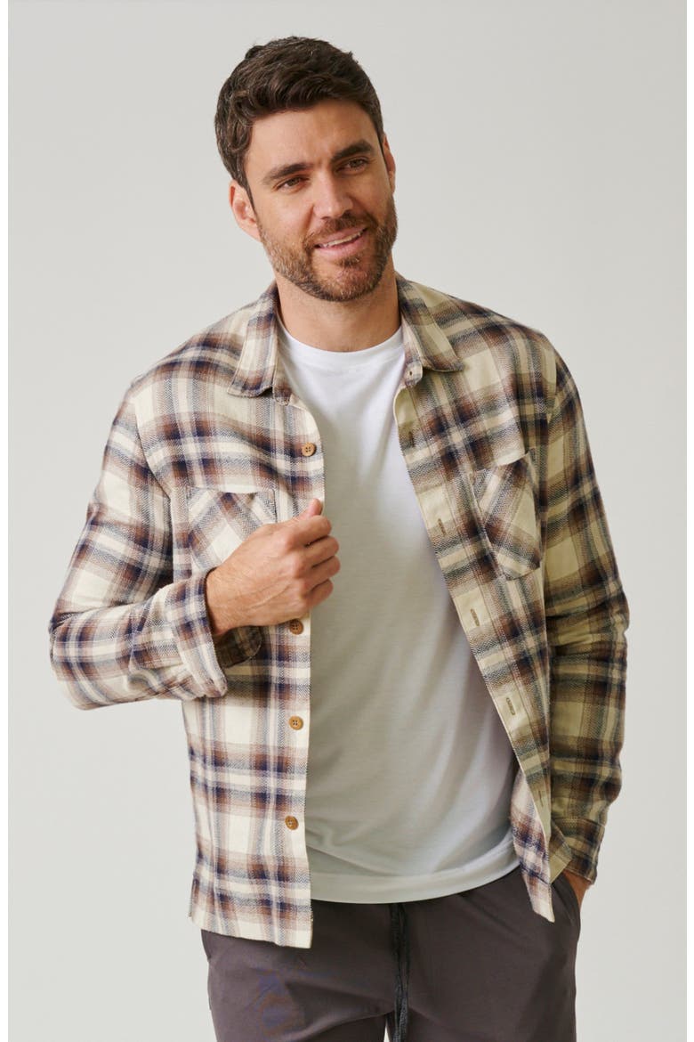 Wolf Flannel Button Up, Alternate, color, Coyote