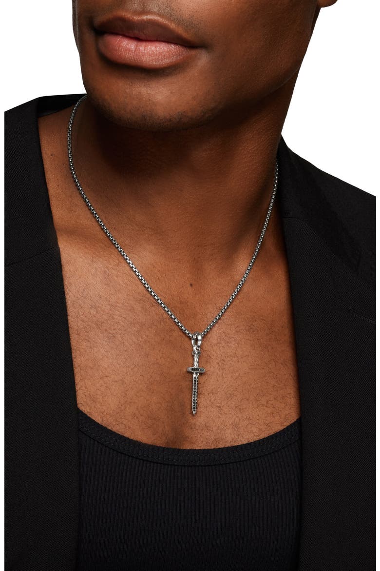 Pavé Black Diamond Sword Amulet, Alternate, color, SILVER PAVE