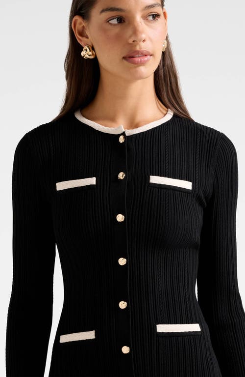 Ever New Brielle Long Sleeve Fit & Flare Minidress In Black