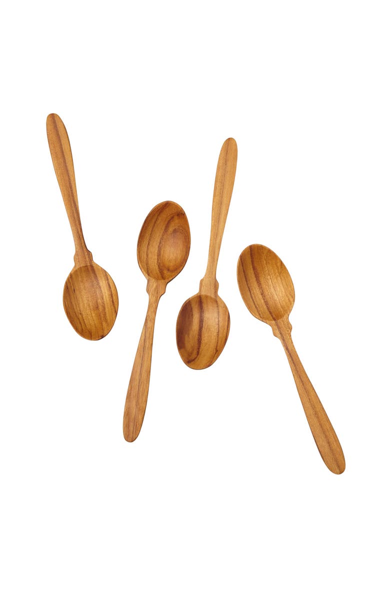 Be Home Teak Coffee Spoons - Set of 4, Main, color, Teak