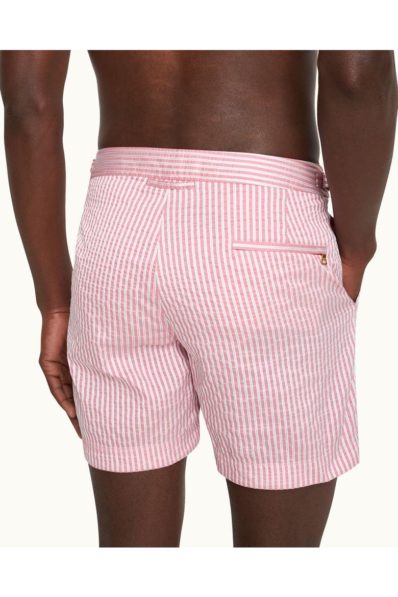 Bulldog Tailored-Fit Swim Shorts, Alternate, color, White/Seashell Pink
