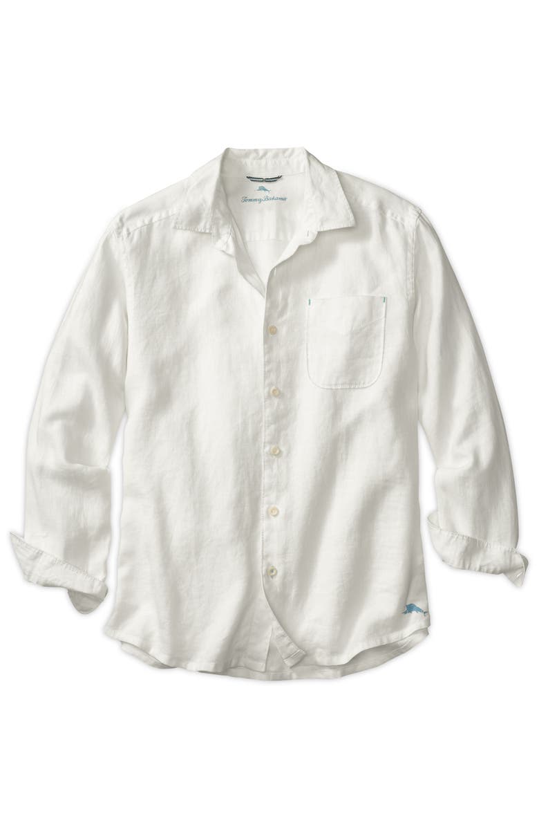 Tommy Bahama Big & Tall Sea Glass Breezer Linen Sport Shirt, Main, color,