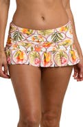 La Blanca Palm Ruffle Skirted Bikini Bottoms