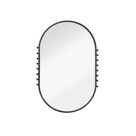Metal Framed Oval Wall Mirror with Balls