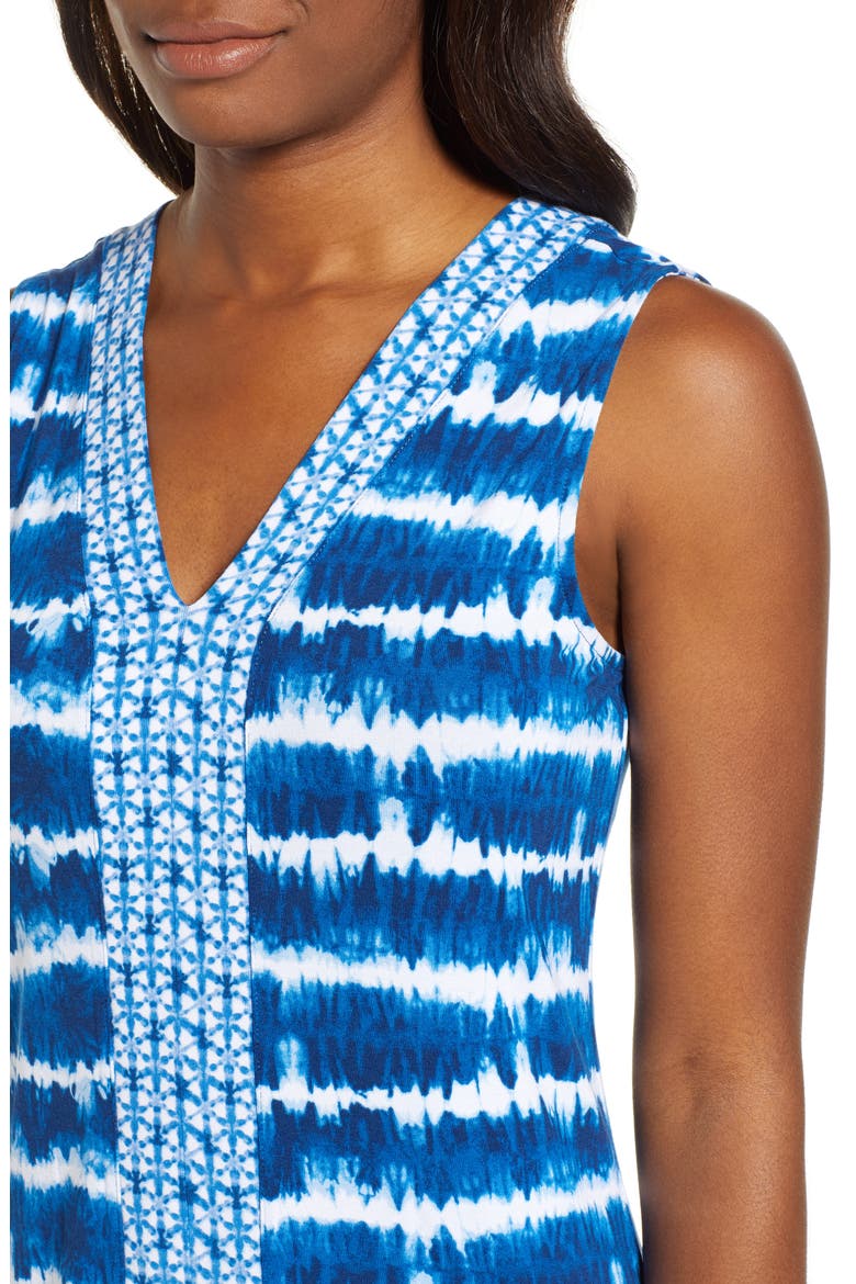 Oliana Stripe Dress, Alternate, color, ISLAND NAVY