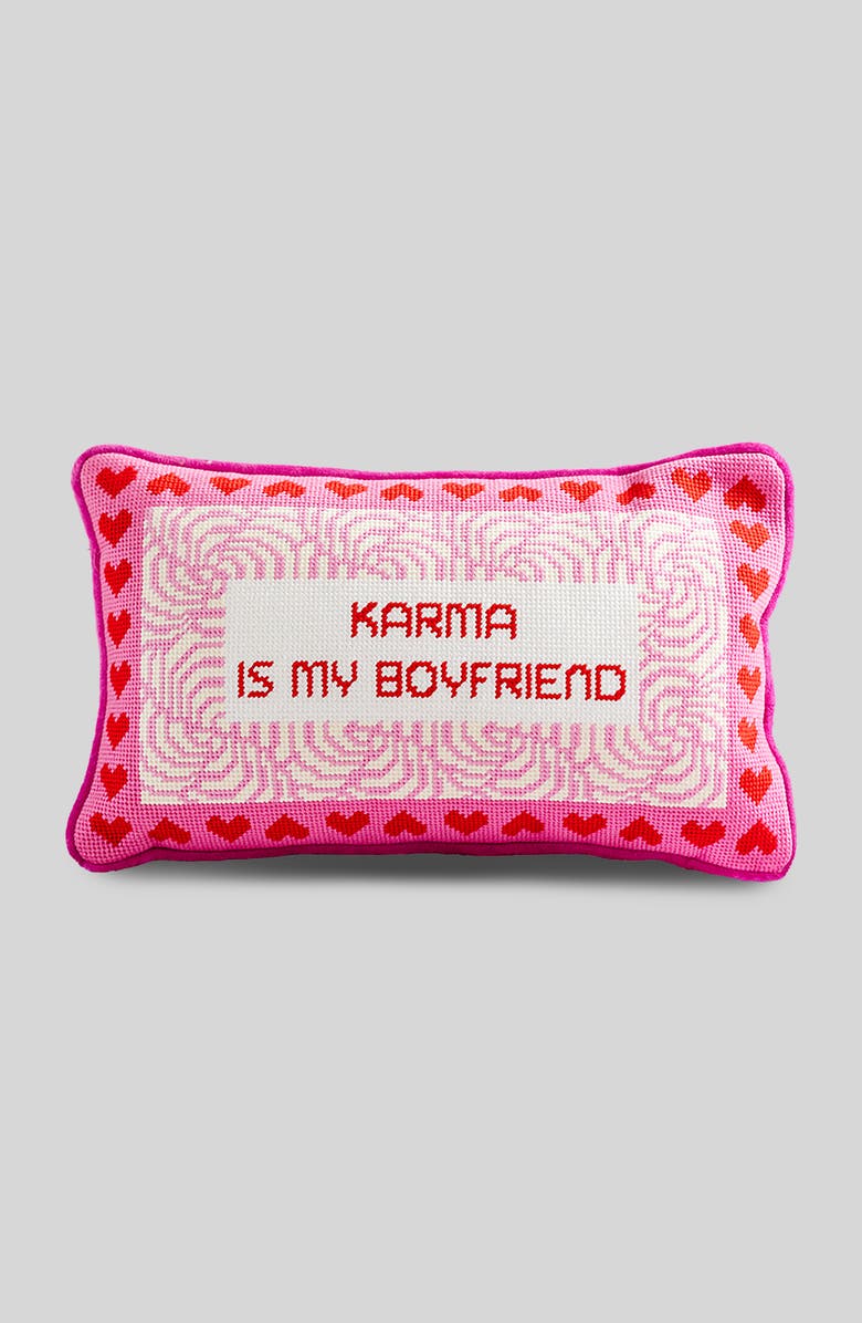 Furbish Karma Needlepoint Pillow, Main, color, 