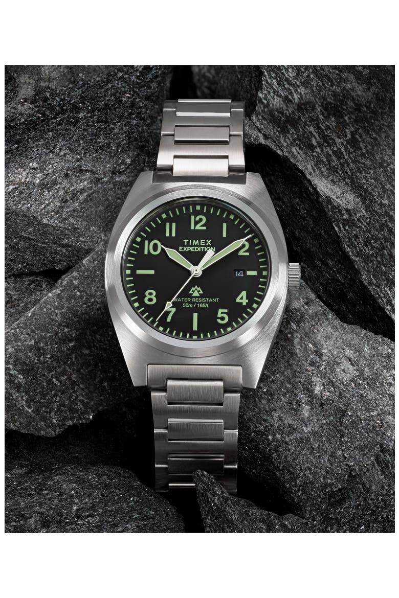 Expedition® Capstone Bracelet Watch, 39mm, Alternate, color, BLACK
