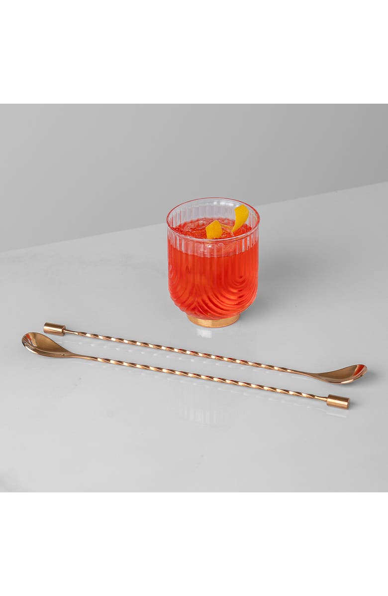 A Bar Above Antique Copper Bar Spoons, Set of 2 with Spiral Handles, Alternate, color, Antique Copper