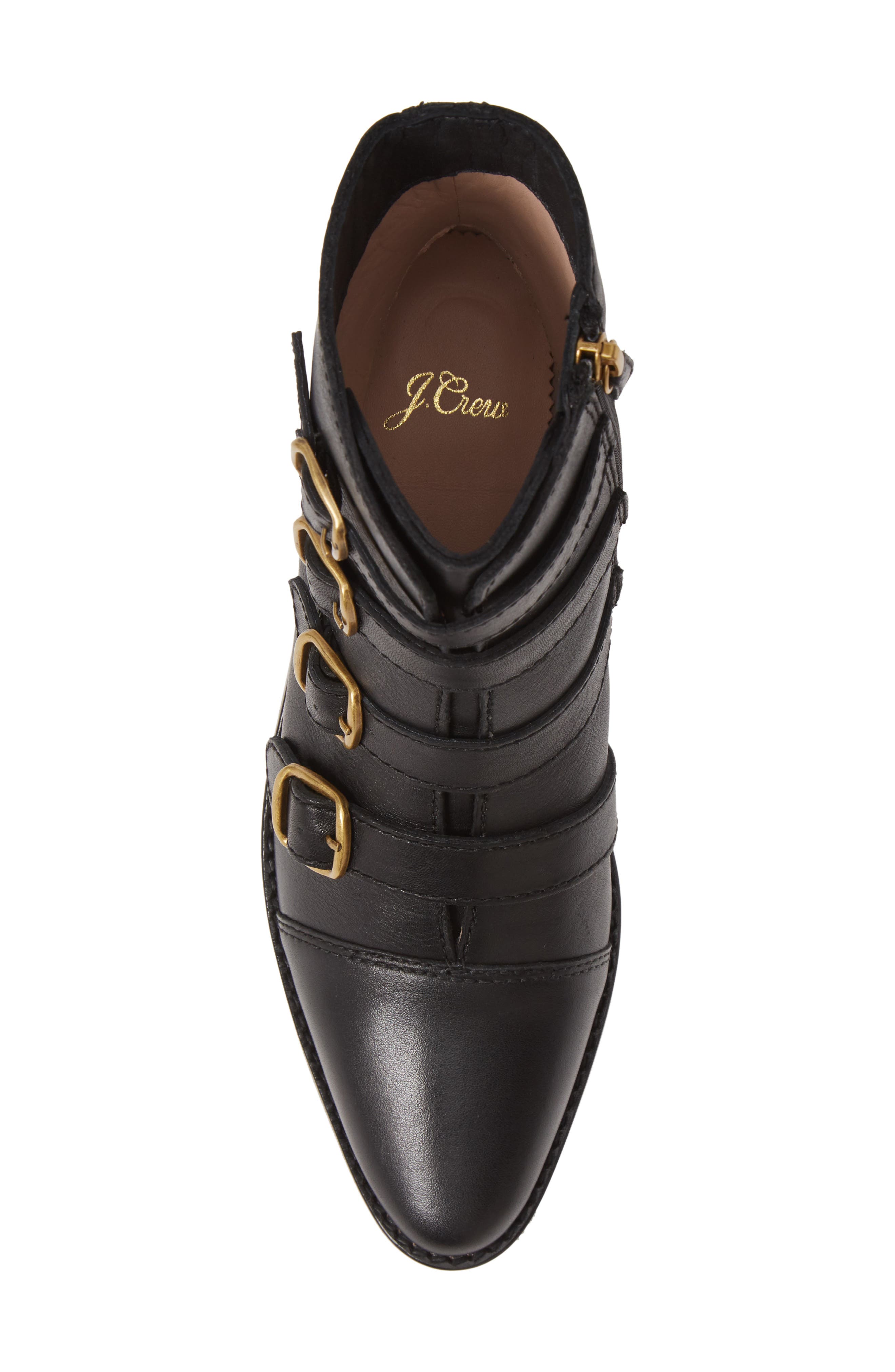 J.Crew Multi-Buckle Leather Short Boot, Alternate, color, 