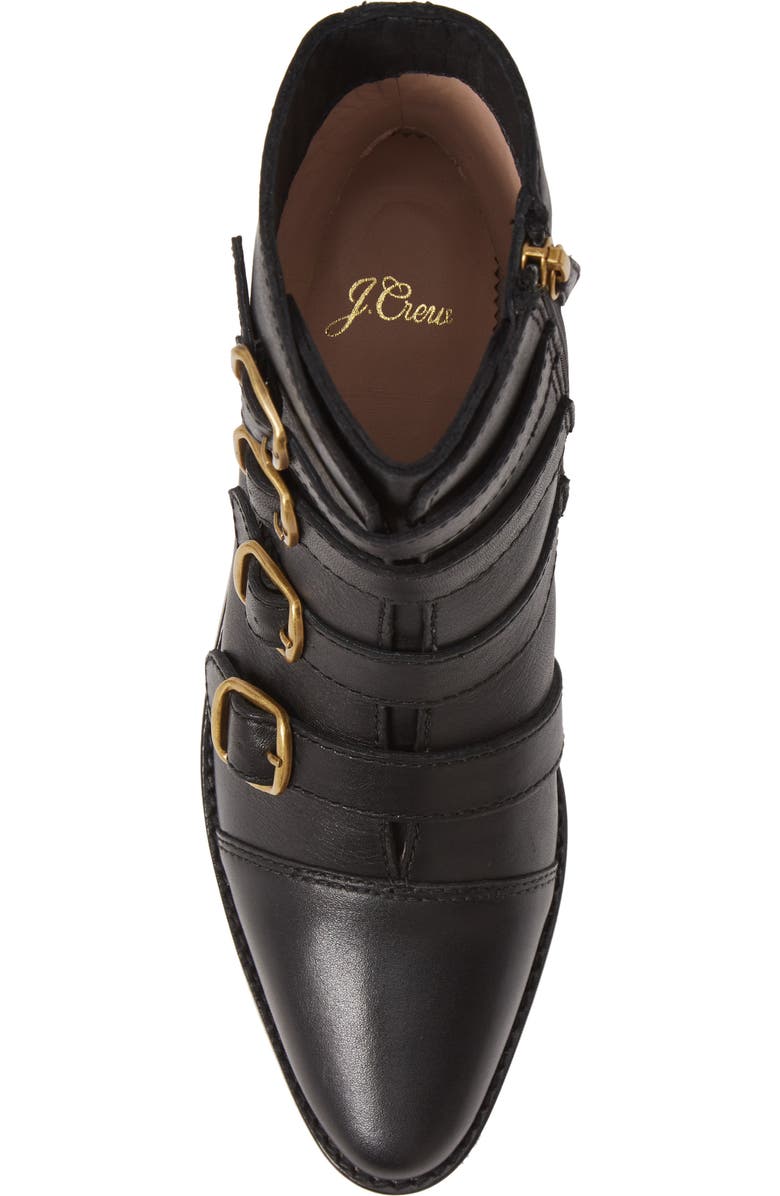 J.Crew Multi-Buckle Leather Short Boot, Alternate, color,