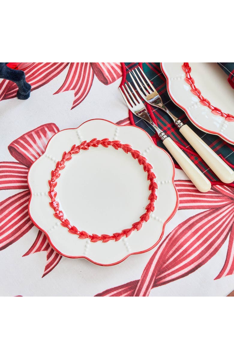 Mrs. Alice Red Laurel Starter Plate, Alternate, color, Red