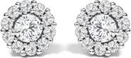 Haus of Brilliance 10K White Gold 3.0 Cttw Lab Grown Diamond Halo Stud Earrings