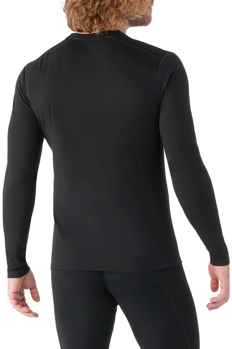 Classic All Season Merino Base Layer Long Sleeve Crewneck Top, Alternate, color, BLACK