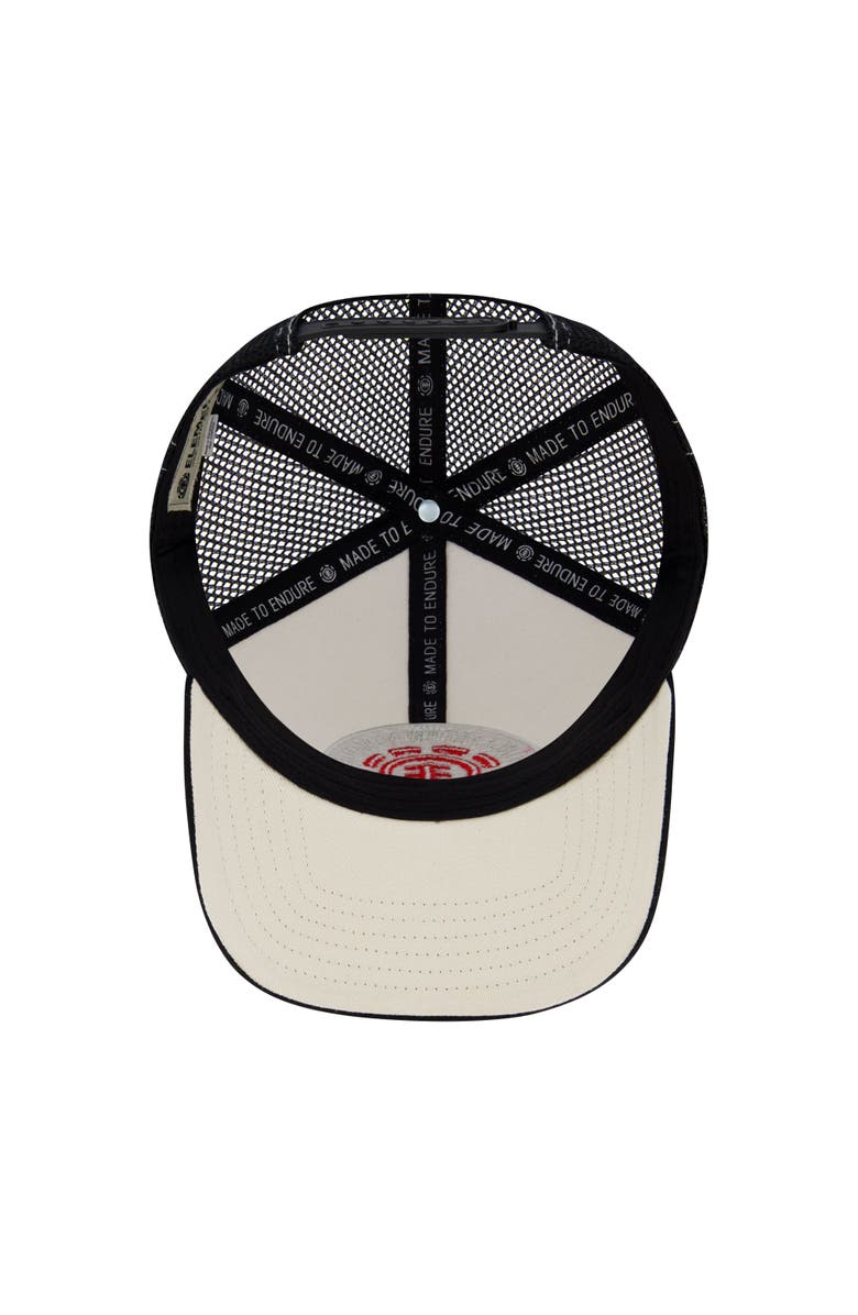 Element Constructed Contrast Stitch Cotton Twill Trucker Cap, Alternate, color, Black