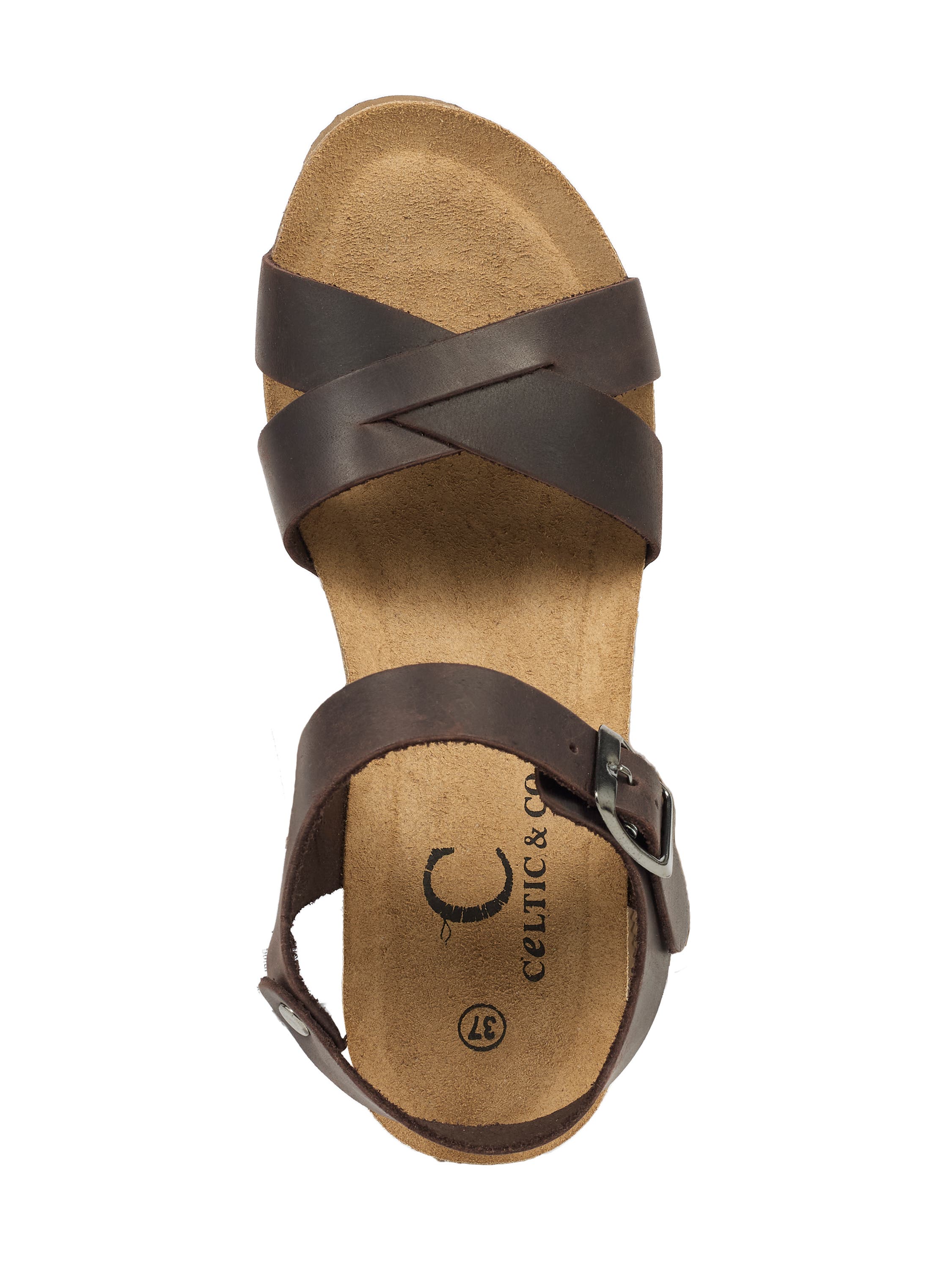 Celtic & Co. Crossover Wedge Sandal, Alternate, color, Ebony